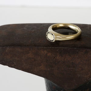Crown Ring 14K Solid Gold Ring with Black Diamonds image 6