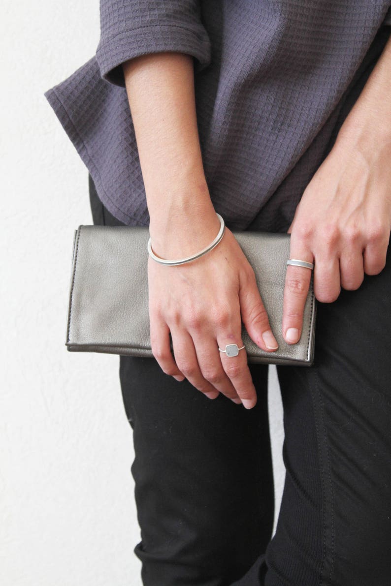 concrete jewelry geometric jewelry Silver and concrete bangle bracelet concrete bangle Minimalist silver bracelet Contemporary bracelet