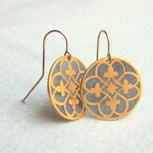 Ethnic Gold Dangle Earrings 24K gold plating