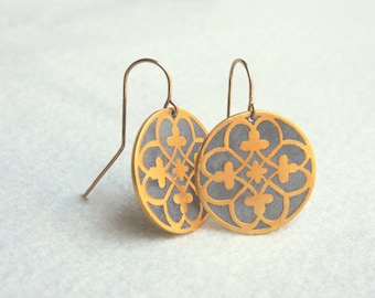 Ethnic Gold Dangle Earrings