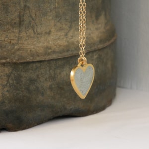 Concrete Gold Heart Necklace Gift image 5