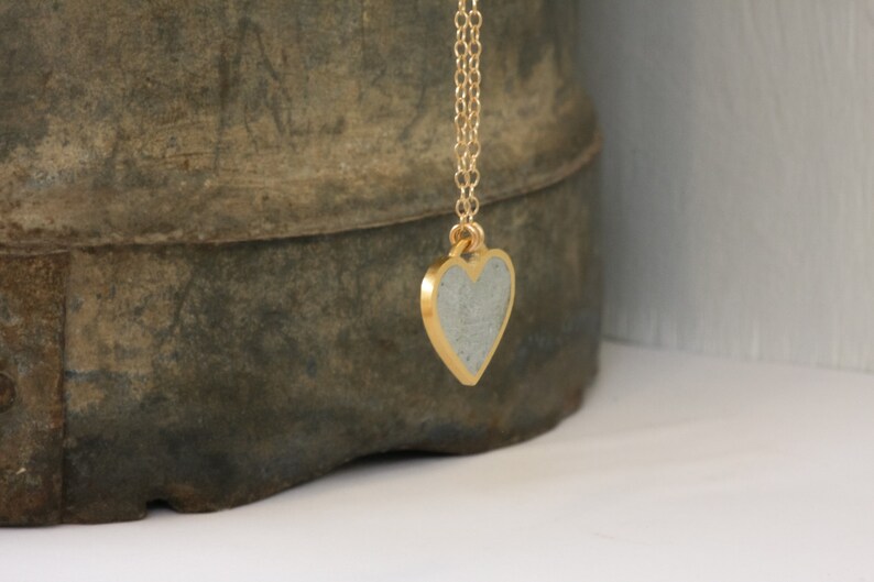 Concrete Gold Heart Necklace Gift image 5