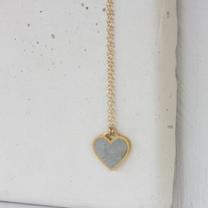 Concrete Gold Heart Necklace Gift image 3