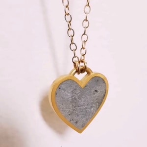 Concrete Gold Heart Necklace Gift image 1
