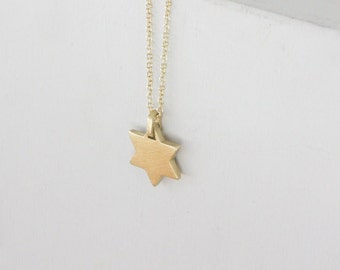 14K Solid Gold Star of David