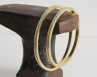 Minimalist Gold Plated And Concrete Bangle Bracelet By Hadas Shaham