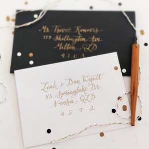 Custom calligraphy envelope addressing in GOLD INK Copperplate calligraphy or Kaitlin style image 4