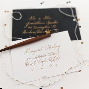 Custom calligraphy envelope addressing in GOLD INK Copperplate calligraphy or Kaitlin style image 3