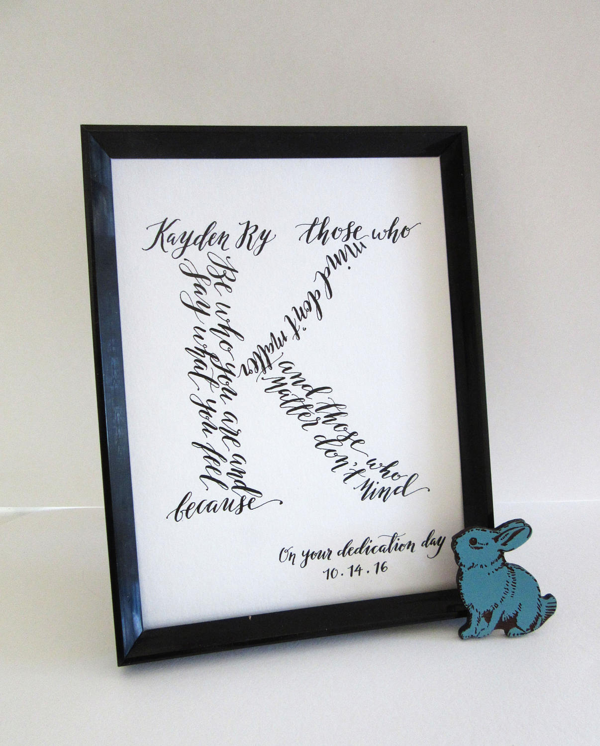Custom Hand-Calligraphy Letter Artwork Baptism Christening | Etsy