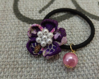 Flower Hair Tie Flower Hair Elastic Japanese Hair Tie Etsy