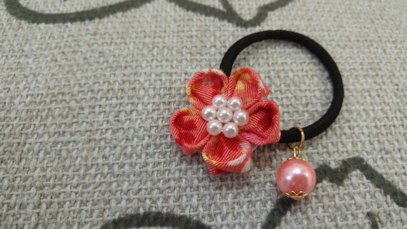Flower Hair Tie Flower Hair Elastic Japanese Hair Tie Etsy