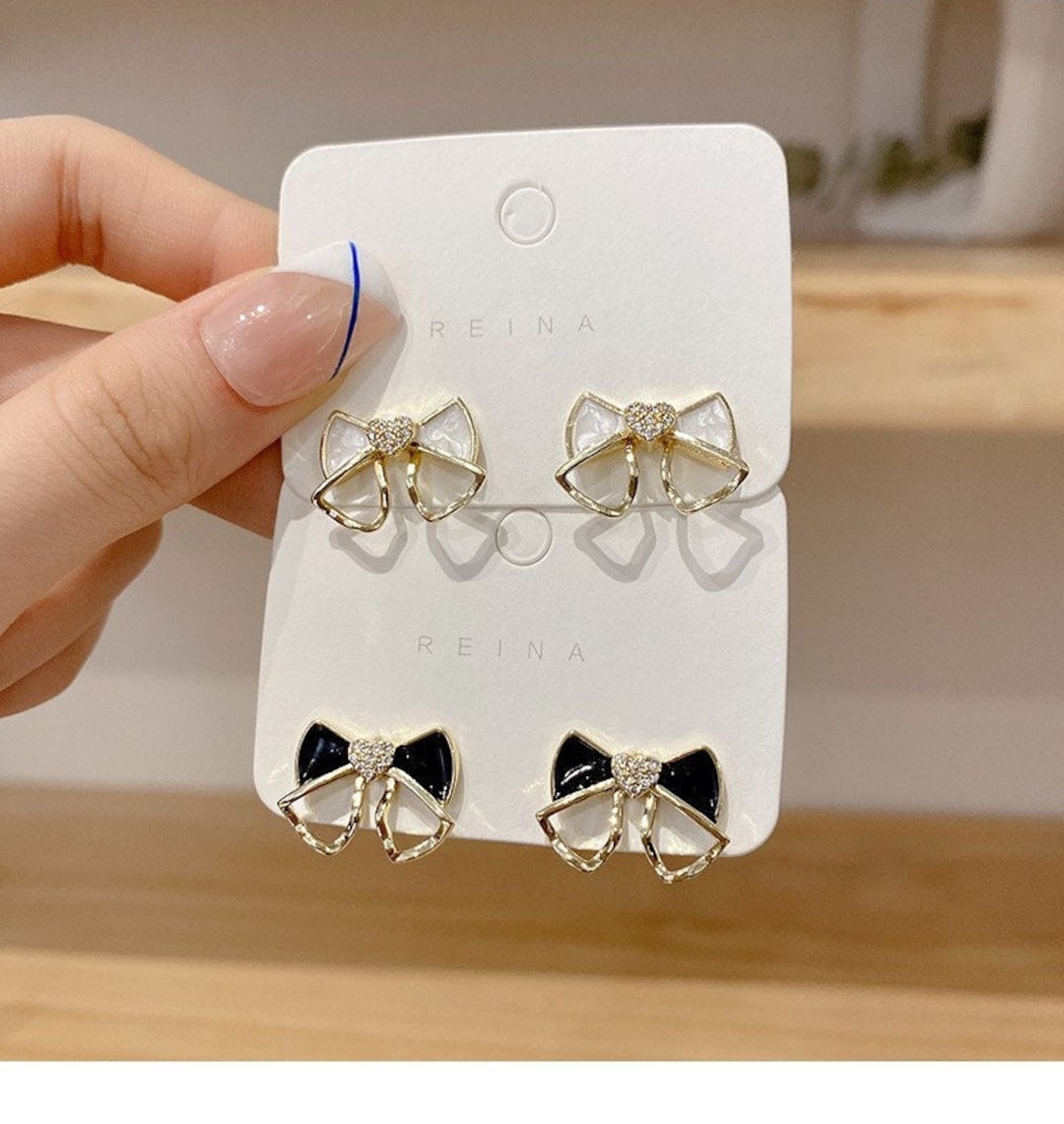 Bow Earrings Bow Earrings Gold Bow Stud Earrings Knot - Etsy