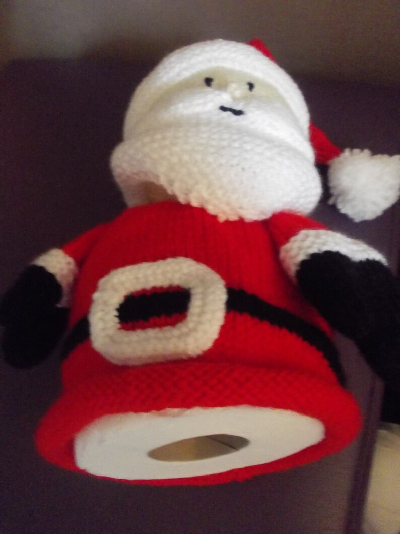 Hand knitted Santa toilet roll holder loo roll holder bog Etsy