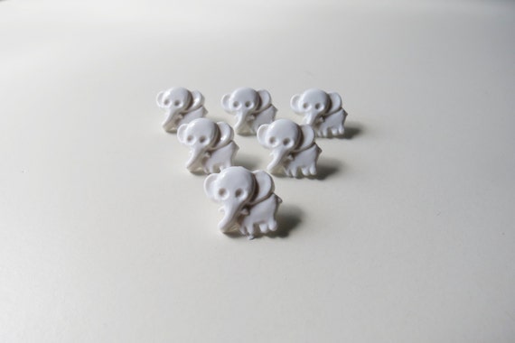 5 or 10 15mm x 13mm Baby Pink Elephant Shaped Buttons on a Shank in Packs of 2