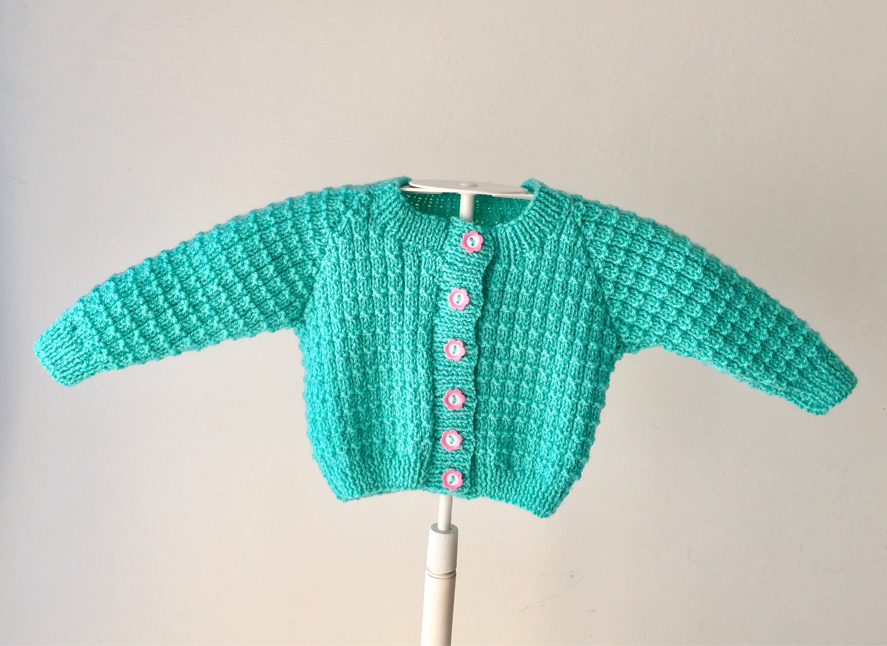 Handmade Knitted Baby Cardigan/Sweater Size 36 Months/20 Etsy