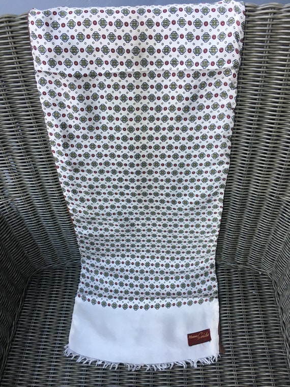 Vintage 60s Long Ditsy Atomic Print Silky Rayon Sc