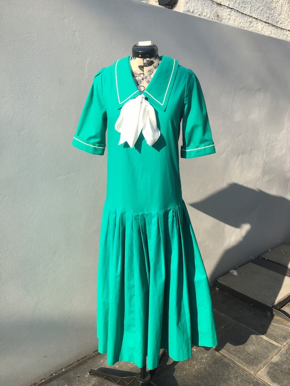 Vintage 80s Laura Ashley Edwardian Dress/ Sailor D