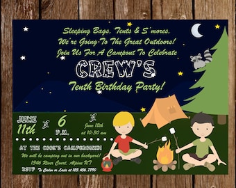 Camping Birthday Invite