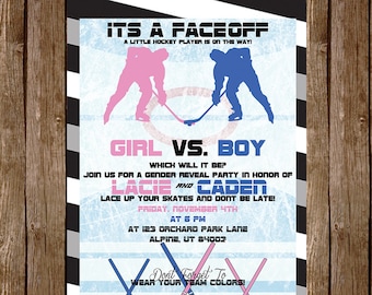 Hockey gender Reveal uitnodiging