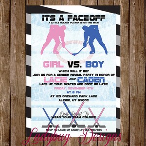 Hockey Gender Reveal Invitation