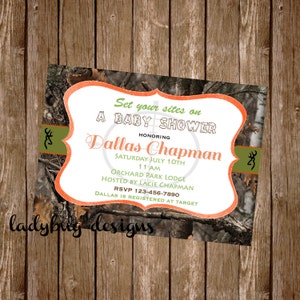 Camo Baby Shower Invite - Personalized