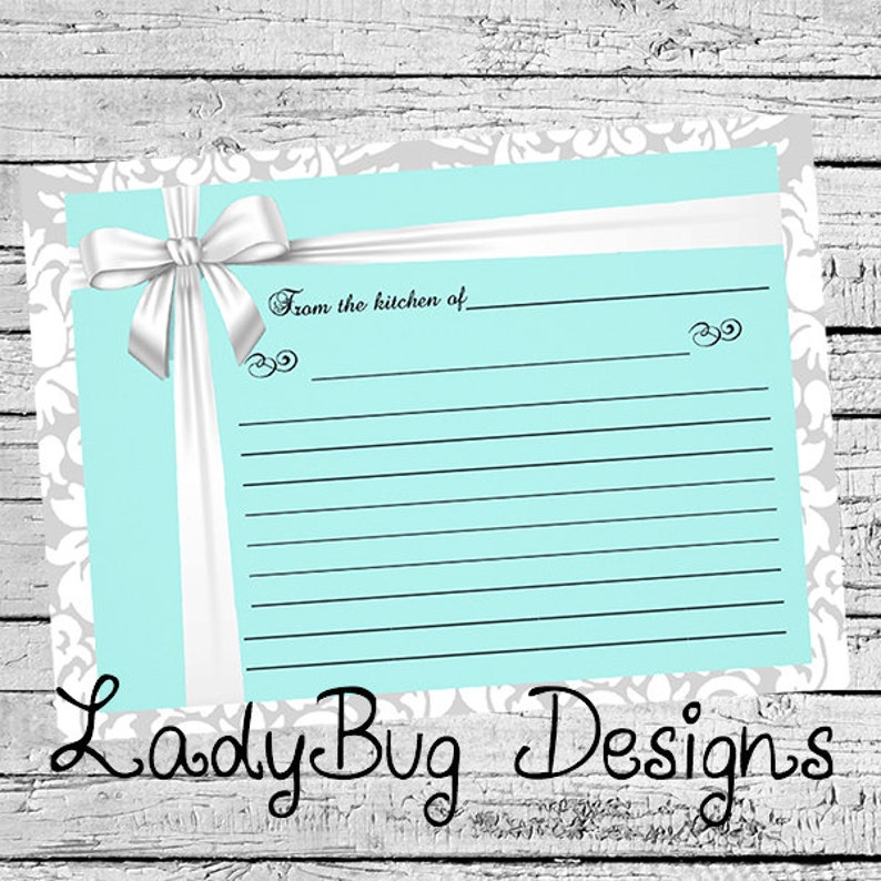 Bright Teal Style Recipe Card