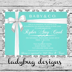 Baby & Co invito, può essere qualsiasi evento, teal, elegante e moderno, stampare a casa o Ordina stampe, file digitali, vendita così Compralo subito!