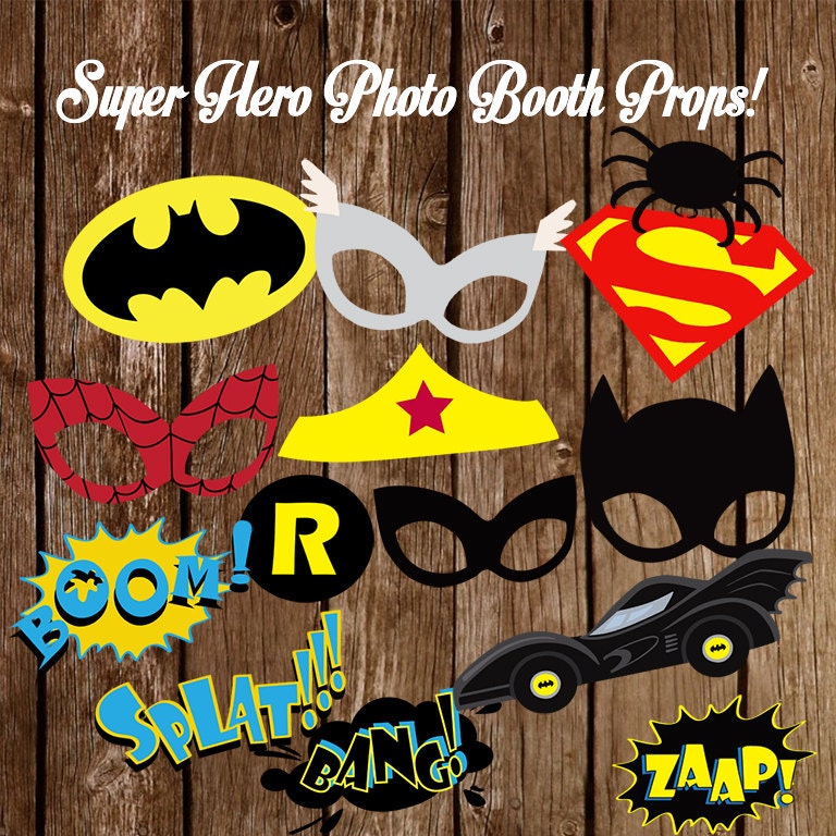 Super Hero Photo Booth Props - Etsy