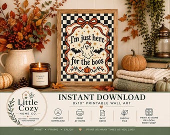 Vintage Gothic Halloween Cross Stitch Print | Ghost, Bats, Pumpkins (Digital Download)
