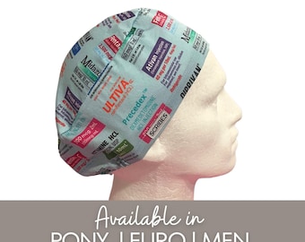 Light blue  Anesthesia Essentials Surgical caps Pony| Men's | Hybrid |Euro scrub cap