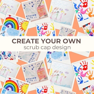 Create your own CUSTOM print COLLLAGE scrub cap made by Scribes Wear! | | Hybrid | Euro  Scrub caps