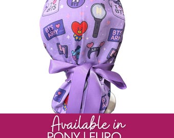 BTS Is Back! Surgical caps Stars scrub cap in Pony | Hybrid | Euro scrub cap
