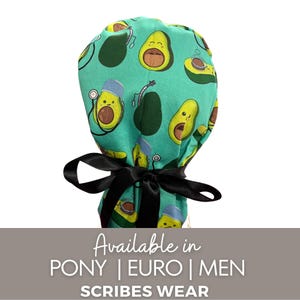 Intubated Avocado Mallampati  Scrub cap| Surgical caps | Pony | Euro | Men&#39;s scrub cap