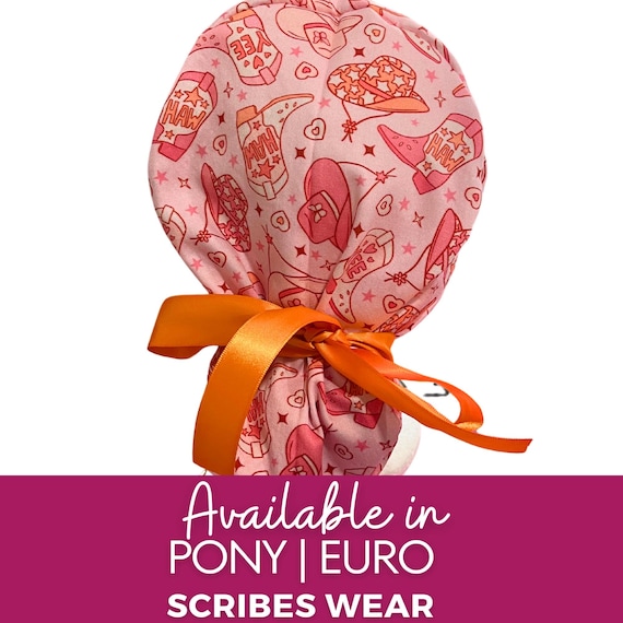 Cowgirl Roan in Pink  Surgical caps | Hybrid | Euro scrub cap