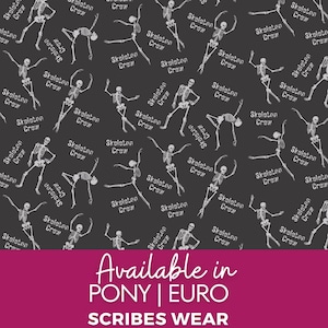 Charcoal Dancing Skeleton Crew! Holiday Crew | OBGYN | Surgical caps Pony | Hybrid | Euro scrub cap