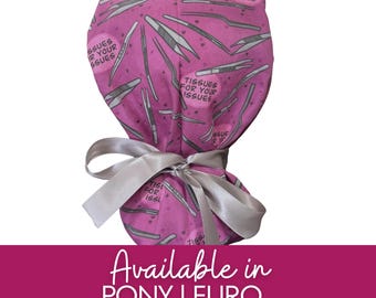 Plum Tissues for your Issues Surgical caps | Pony | Euro Scrub cap | Surgery | Operating Room | Surgery scrub cap