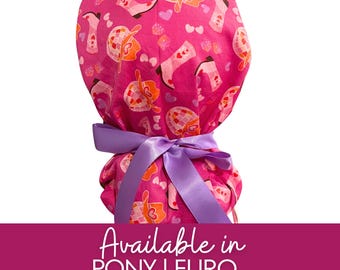 Pre-Orders Only! Cowgirl boots Roan in Fuchsia  Surgical caps | Hybrid | Euro scrub cap