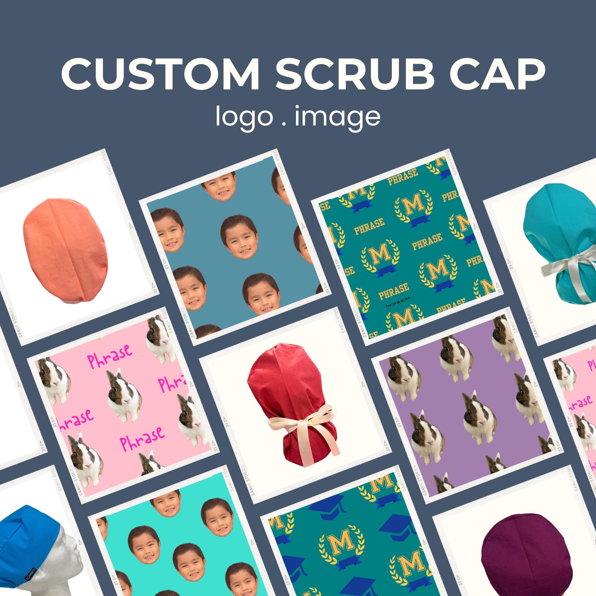 Create your own CUSTOM print scrub cap made by Scribes Wear! Pony | Hybrid | Euro SCRUB caps