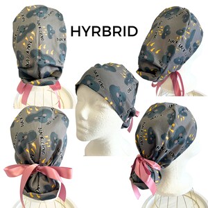 NEW Black Cloud Scrub cap Surgical cap Hybrid Euro Surgical scrub cap image 3