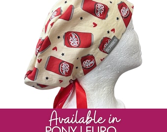 Dr Pepper  | humor scrub cap | Surgical cap Pony | Hybrid | Euro Surgical scrub cap