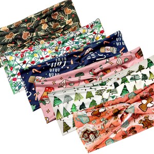 Christmas Headbands! Double brushed poly fabric |  3 ways to wear Headband | Faux knot headband | Twist band headband