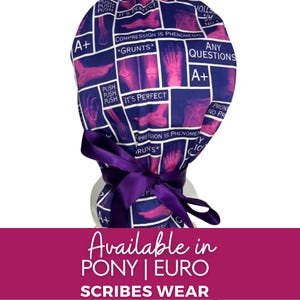 Violet Orthopedic surgery | Funny ortho scrub cap | CT Radiology  Surgical caps | Hybrid | Euro scrub cap