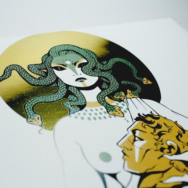 Medusa Gold Foil Print