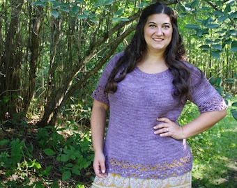 PDF Crochet Pattern Age of Aquarius Tee Crochet Summer Top T-shirt