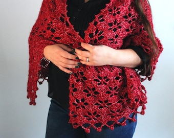PDF Crochet Pattern Summer Garden Wrap Shawl Lacy Design