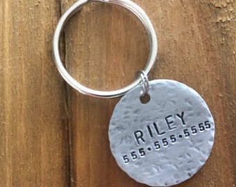 Single Sided Pet ID Tag with Name and Phone Number