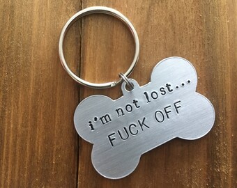Double Sided Dog ID Tag: "i'm not lost..."