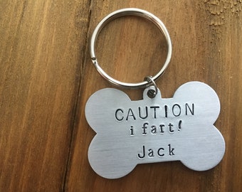 Double Sided Dog ID Tag: "CAUTION"