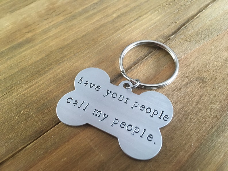 Double Sided Dog ID tag: have your people call my people image 2
