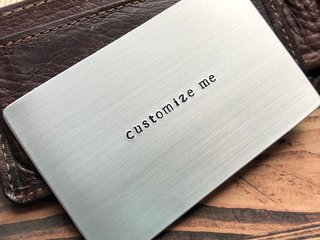 Hand Stamped Wallet Card - Personalized Wallet Card Inserts ...